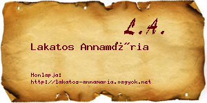 Lakatos Annamária névjegykártya
